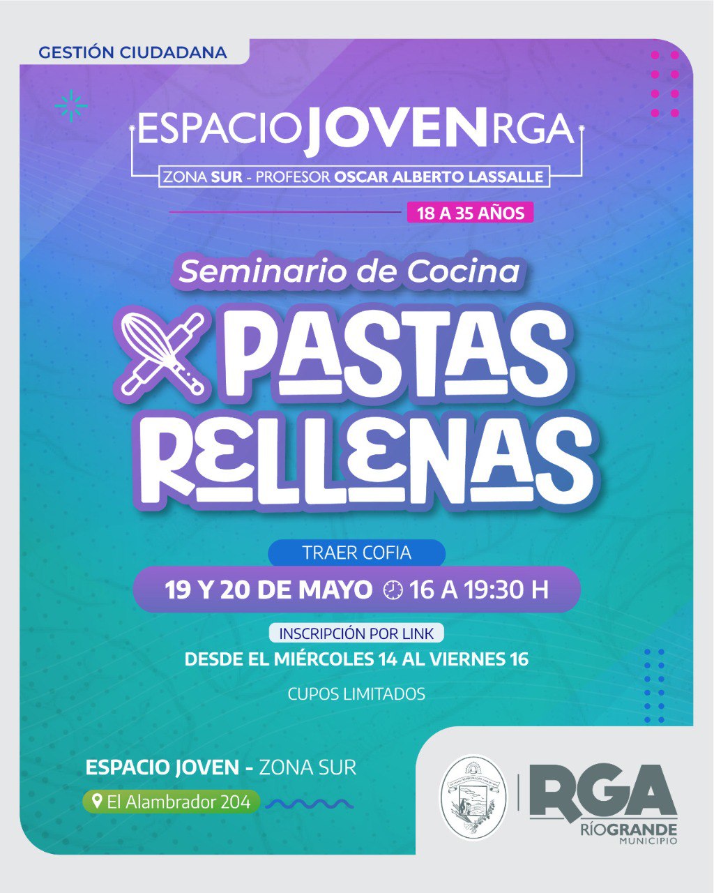 PARTICIPA DEL SEMINARIO DE COCINA EN EL ESPACIO JOVEN ZONA SUR