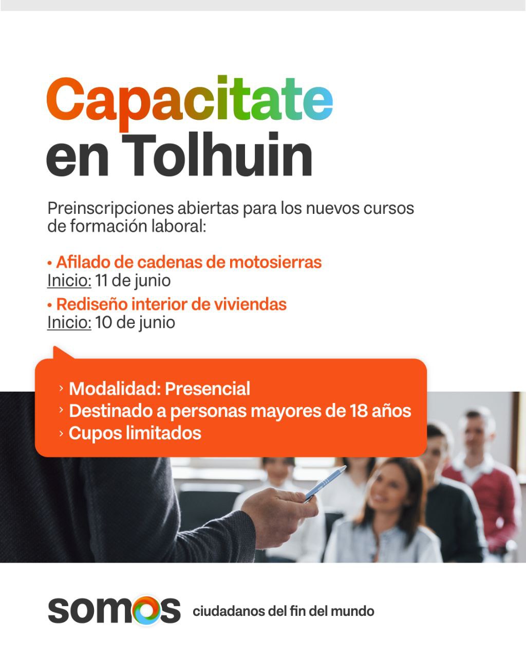 GOBIERNO INCORPORA NUEVAS CAPACITACIONES LABORALES EN TOLHUIN