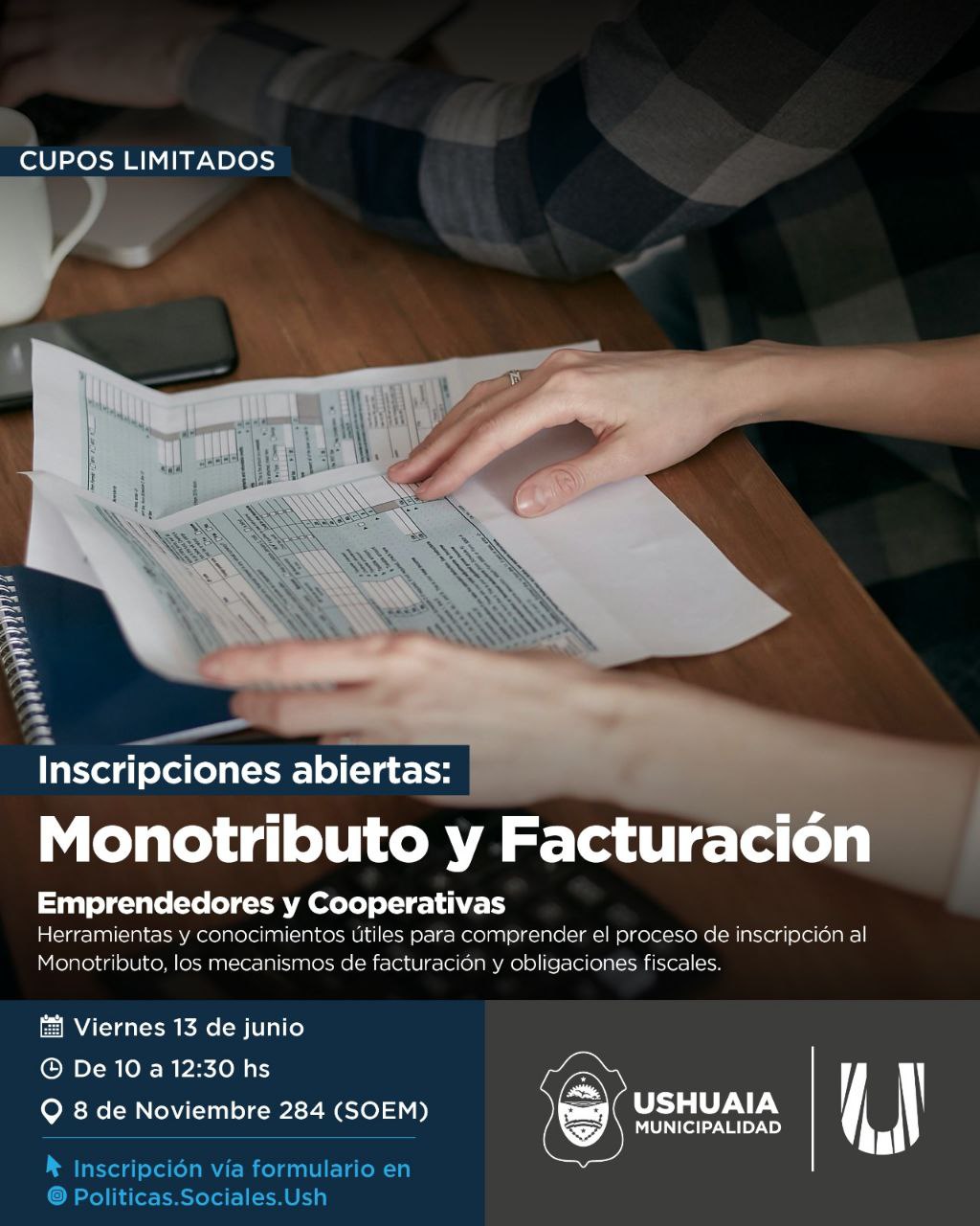 LA MUNICIPALIDAD DE USHUAIA ABRE LA INSCRIPCIÓN PARA UNA CAPACITACIÓN GRATUITA SOBRE MONOTRIBUTO Y FACTURACIÓN