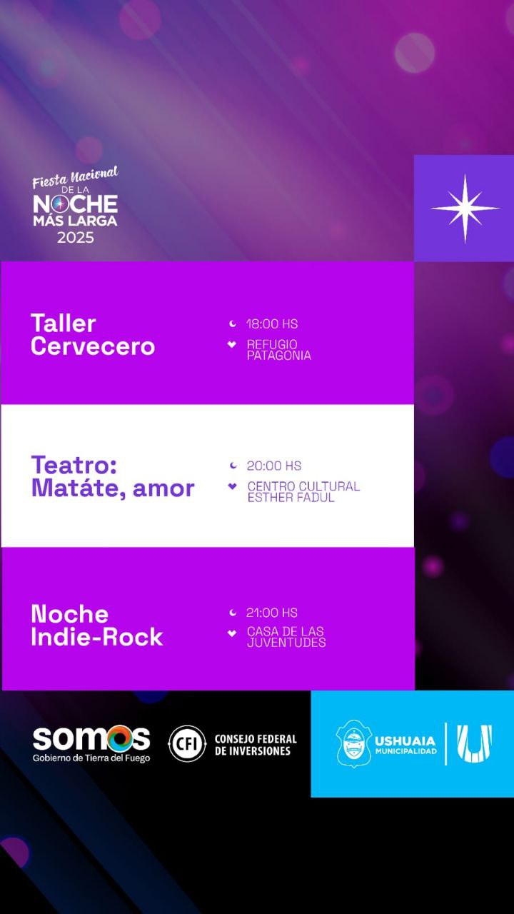 CONTINÚAN LAS PROPUESTAS CULTURALES DE LA “NOCHE MÁS LARGA 2025” ESTE MIÉRCOLES 18 DE JUNIO