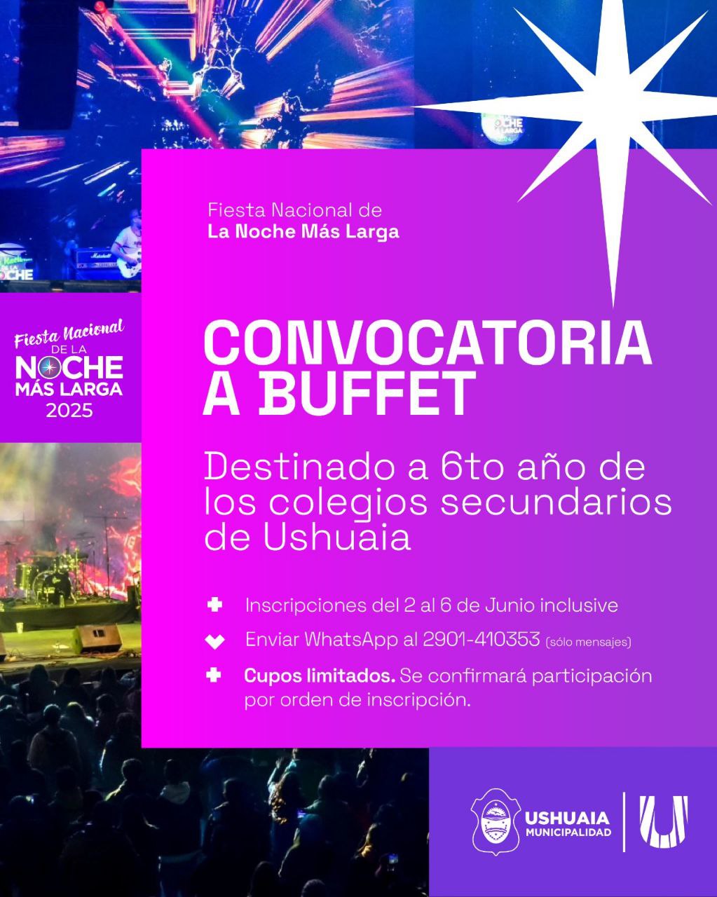 LA MUNICIPALIDAD DE USHUAIA ABRE LA CONVOCATORIA A LA GESTIÓN DE BUFFETS PARA LA FIESTA NACIONAL DE LA “NOCHE MÁS LARGA”