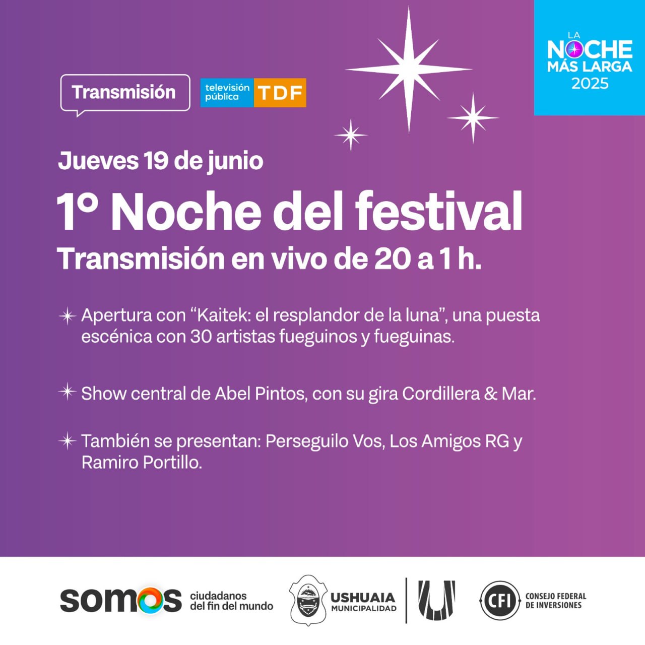 HOY COMIENZA LA FIESTA NACIONAL DE LA NOCHE MÁS LARGA Y PODÉS VIVIRLA POR LA TELEVISIÓN PÚBLICA FUEGUINA