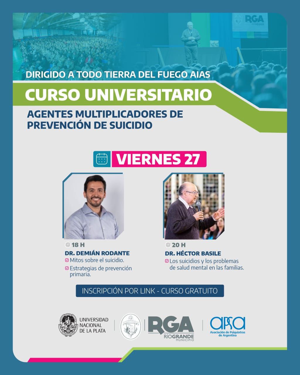 SE VIENE EL 2° ENCUENTRO DEL CURSO UNIVERSITARIO DE PREVENCIÓN DEL SUICIDIO