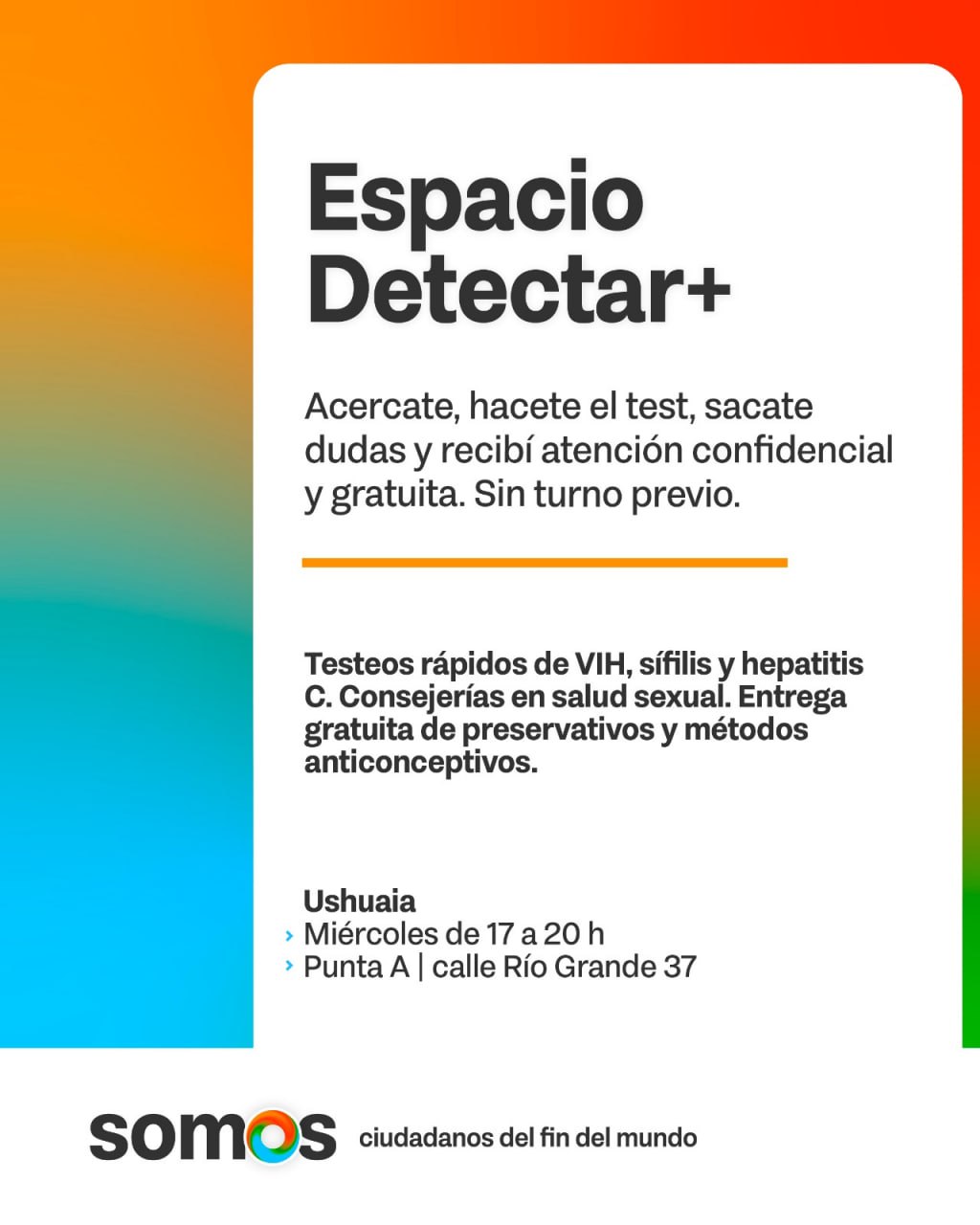 NUEVO CENTRO DE TEST RÁPIDOS Y ASESORÍAS EN SALUD SEXUAL