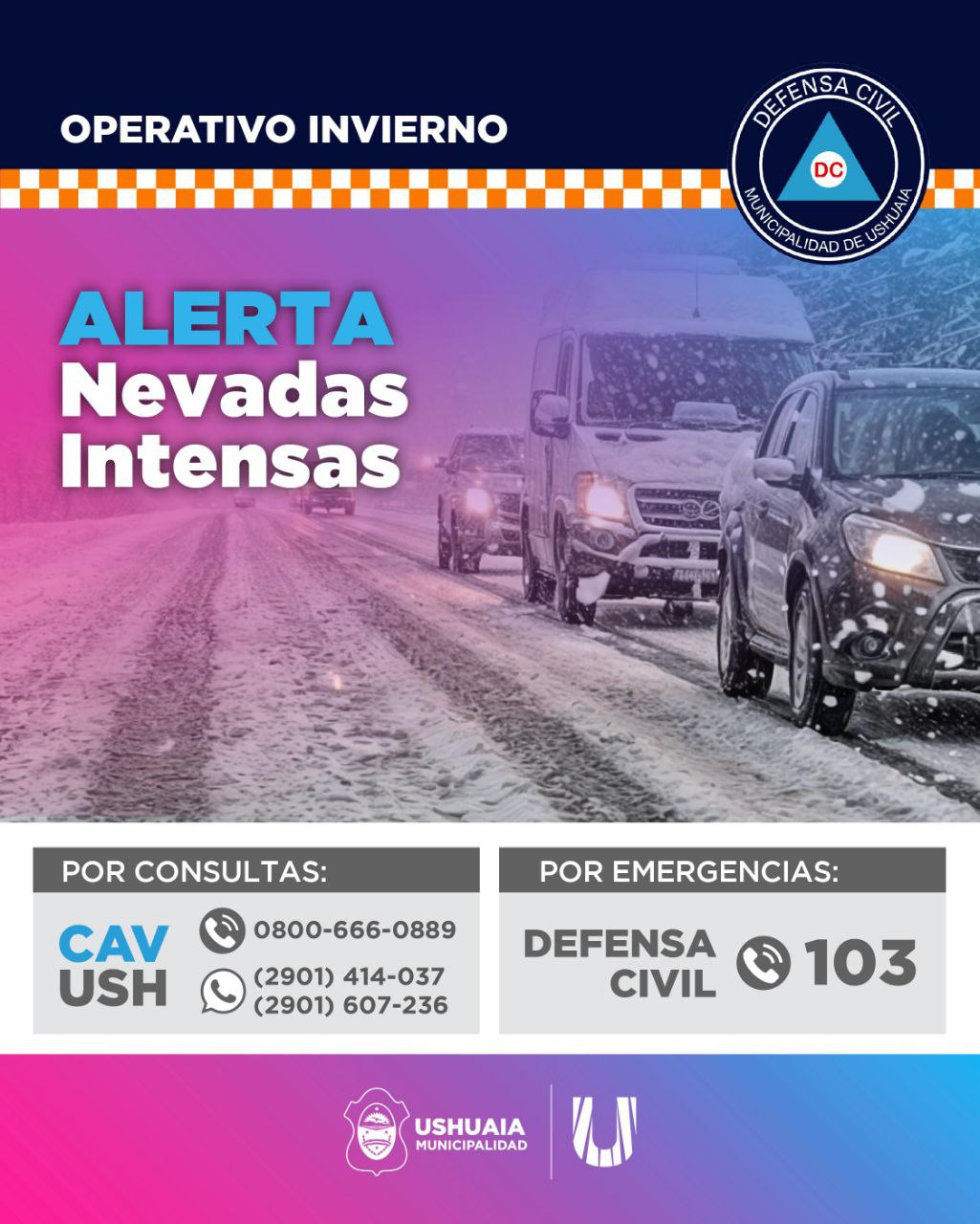 ALERTA POR NEVADAS INTENSAS DURANTE LA MADRUGADA Y LA MAÑANA DEL VIERNES