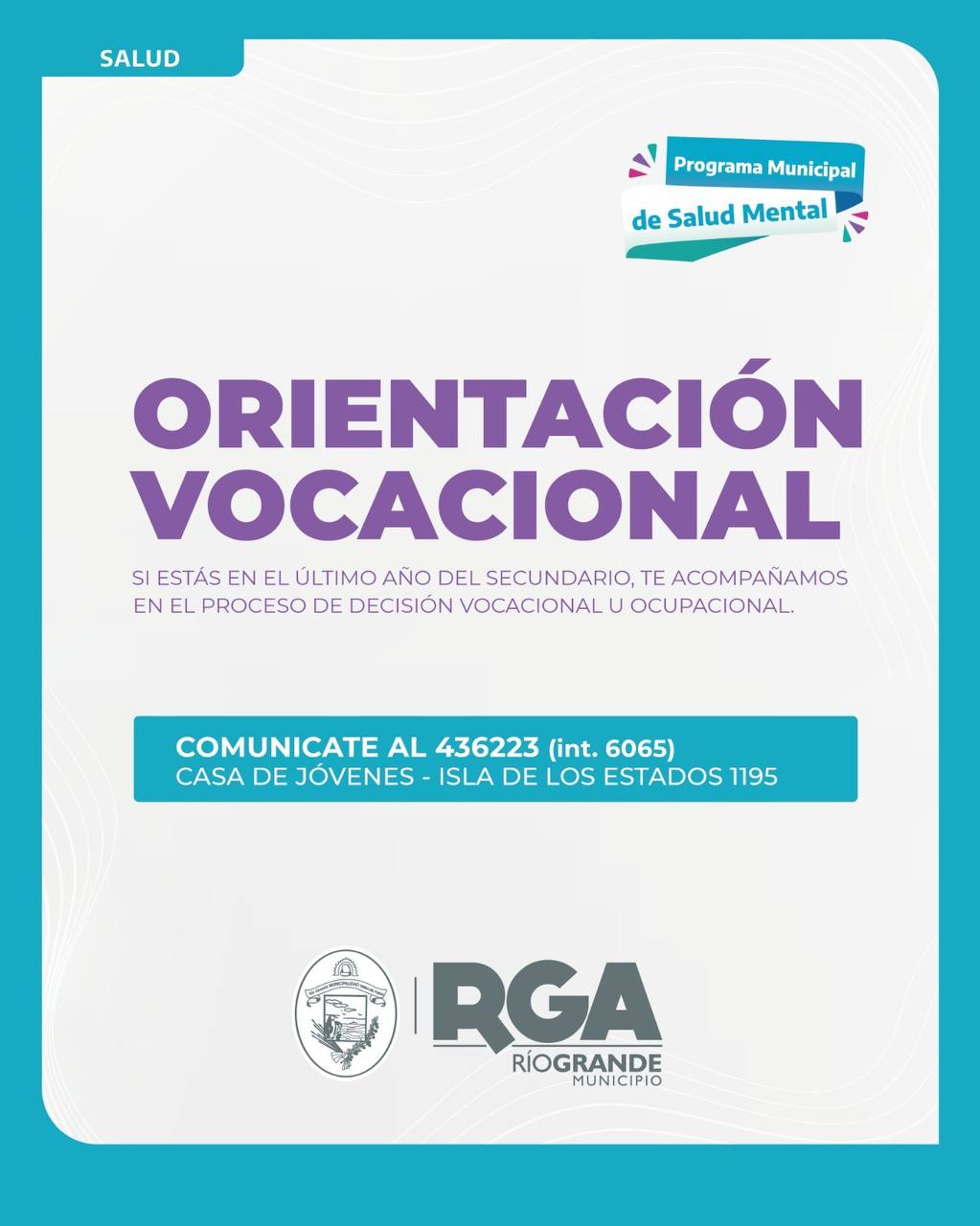 EL MUNICIPIO OFRECERÁ UNA JORNADA DE ORIENTACIÓN VOCACIONAL PARA LAS JUVENTUDES RIOGRANDENSES