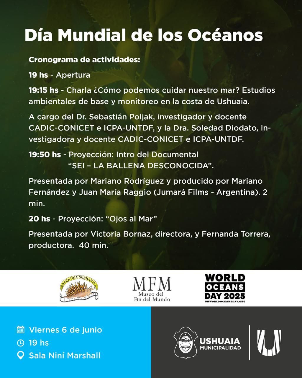 LA SECRETARÍA DE CULTURA Y EDUCACIÓN ACOMPAÑARÁ LAS ACTIVIDADES POR EL “DÍA MUNDIAL DE LOS OCÉANOS 2025”