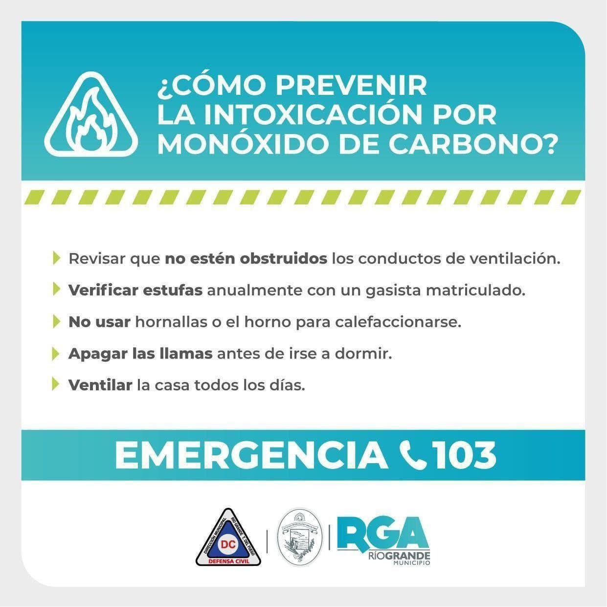 RECOMENDACIONES PARA PREVENIR INCIDENTES POR MONÓXIDO DE CARBONO