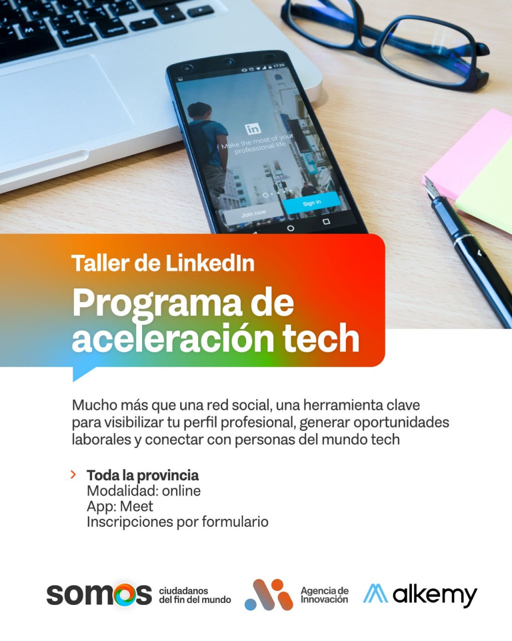 LA AGENCIA DE INNOVACIÓN ABRIÓ LAS INSCRIPCIONES PARA UN TALLER GRATUITO DE LINKEDIN
