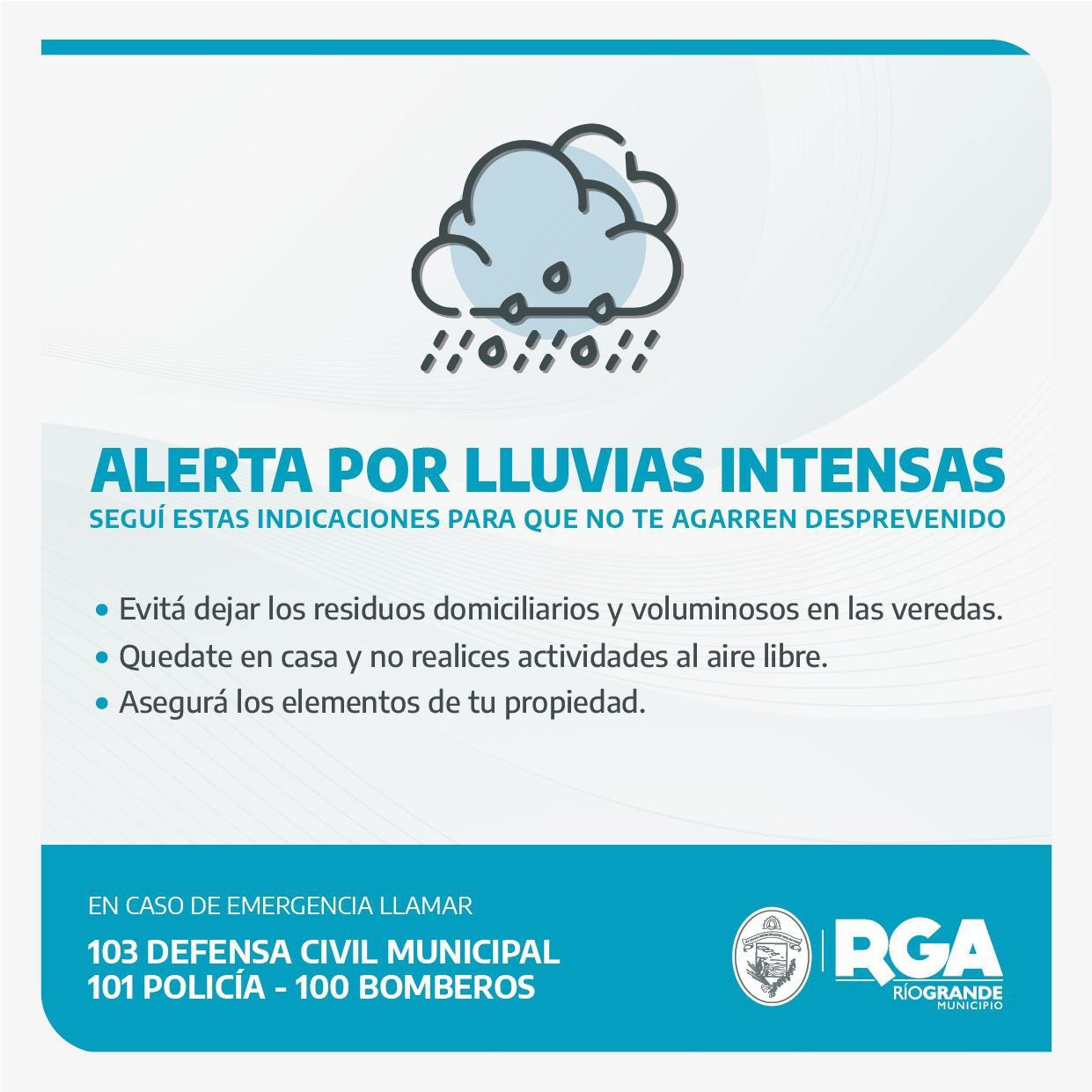 ALERTA POR FUERTES LLUVIAS
