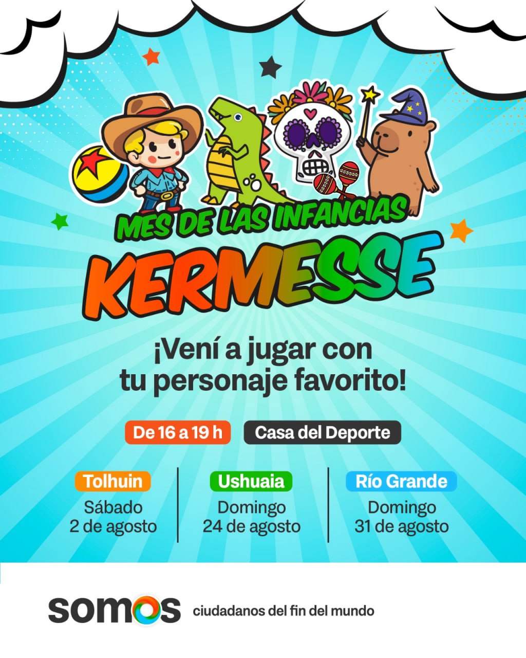SE ACERCA LA KERMESSE DE LAS INFANCIAS “VENÍ A PASAR EL DÍA CON TU PERSONAJE FAVORITO”