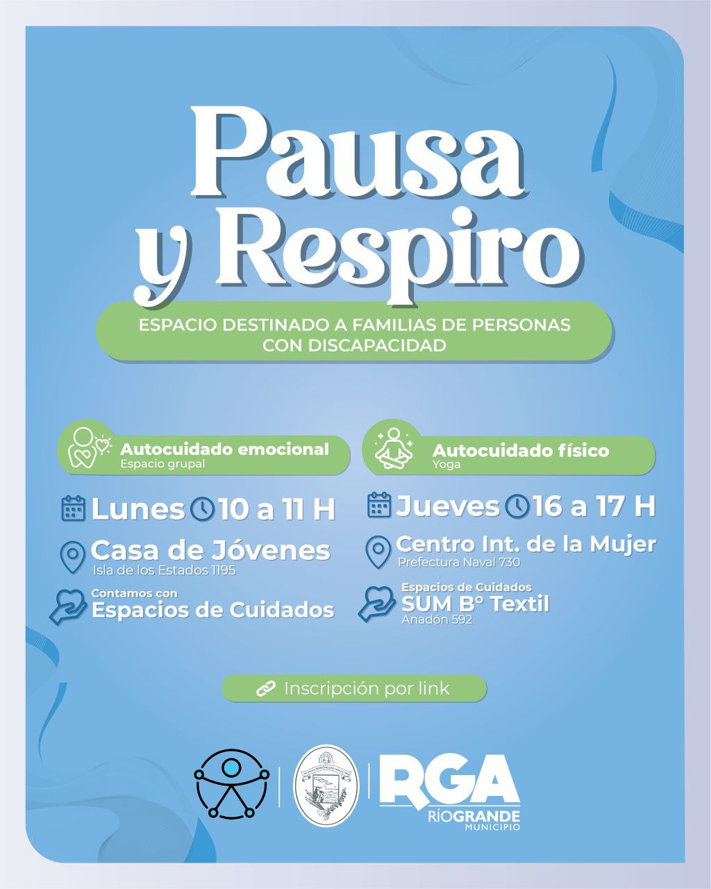 CONTINÚAN LAS ACTIVIDADES DE “PAUSA Y RESPIRO” PARA LAS FAMILIAS CUIDADORAS