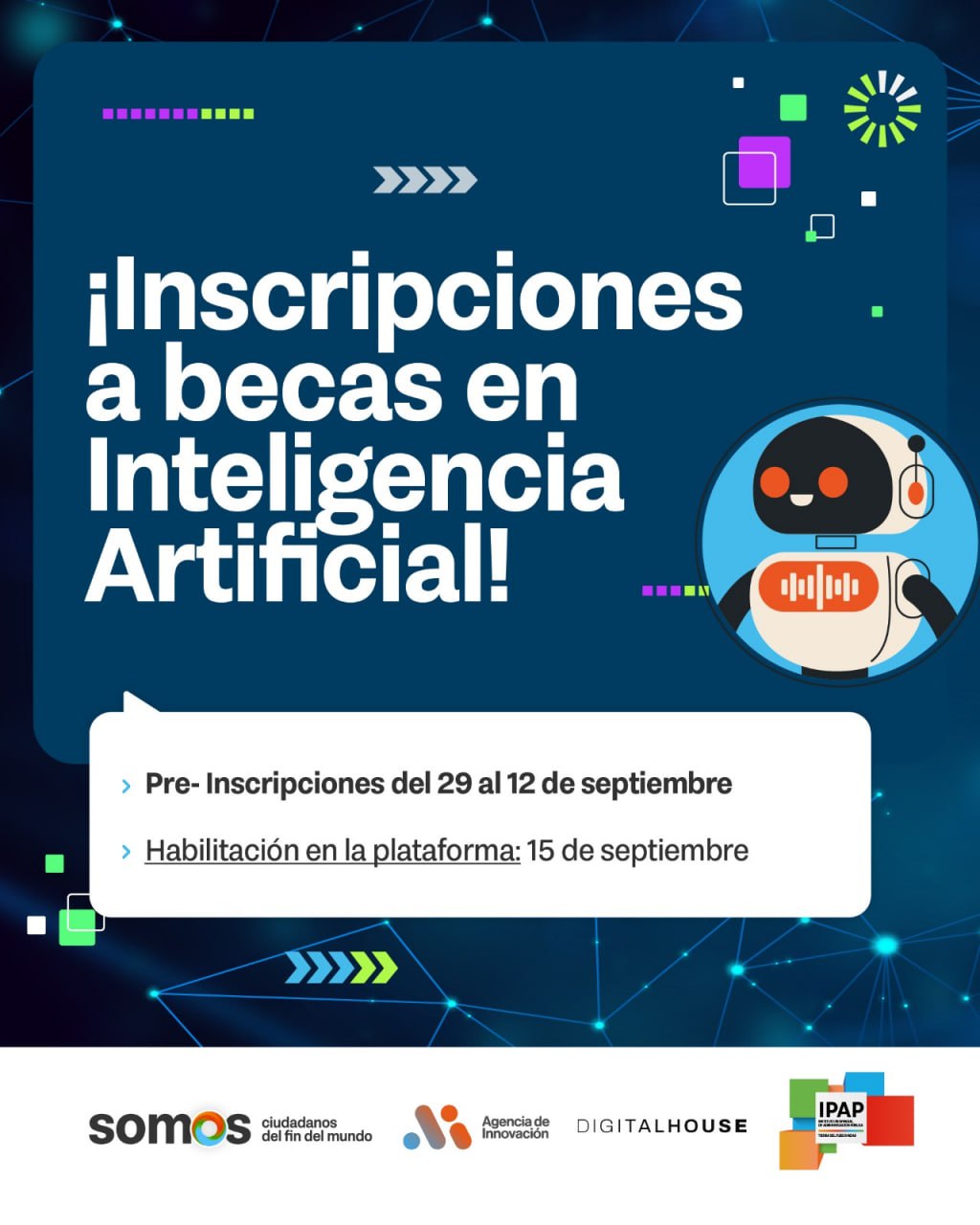 ABRIERON LAS INSCRIPCIONES A BECAS PARA FORMACIÓN EN INTELIGENCIA ARTIFICIAL APLICADA