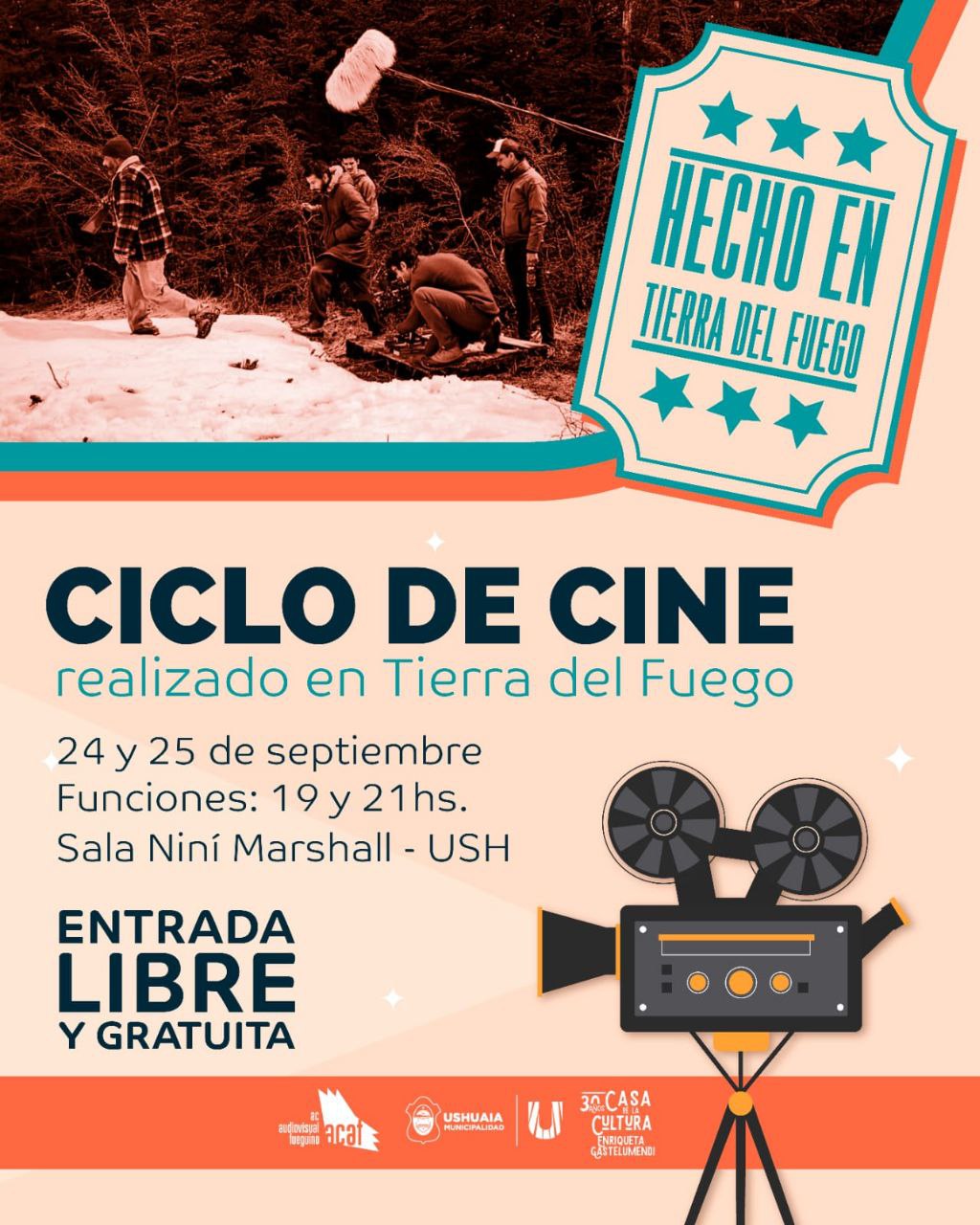LA MUNICIPALIDAD DE USHUAIA LLEVARÁ ADELANTE EL CICLO DE CINE “HECHO EN TIERRA DEL FUEGO” ESTE 24 Y 25 DE SEPTIEMBRE EN LA CASA DE LA CULTURA