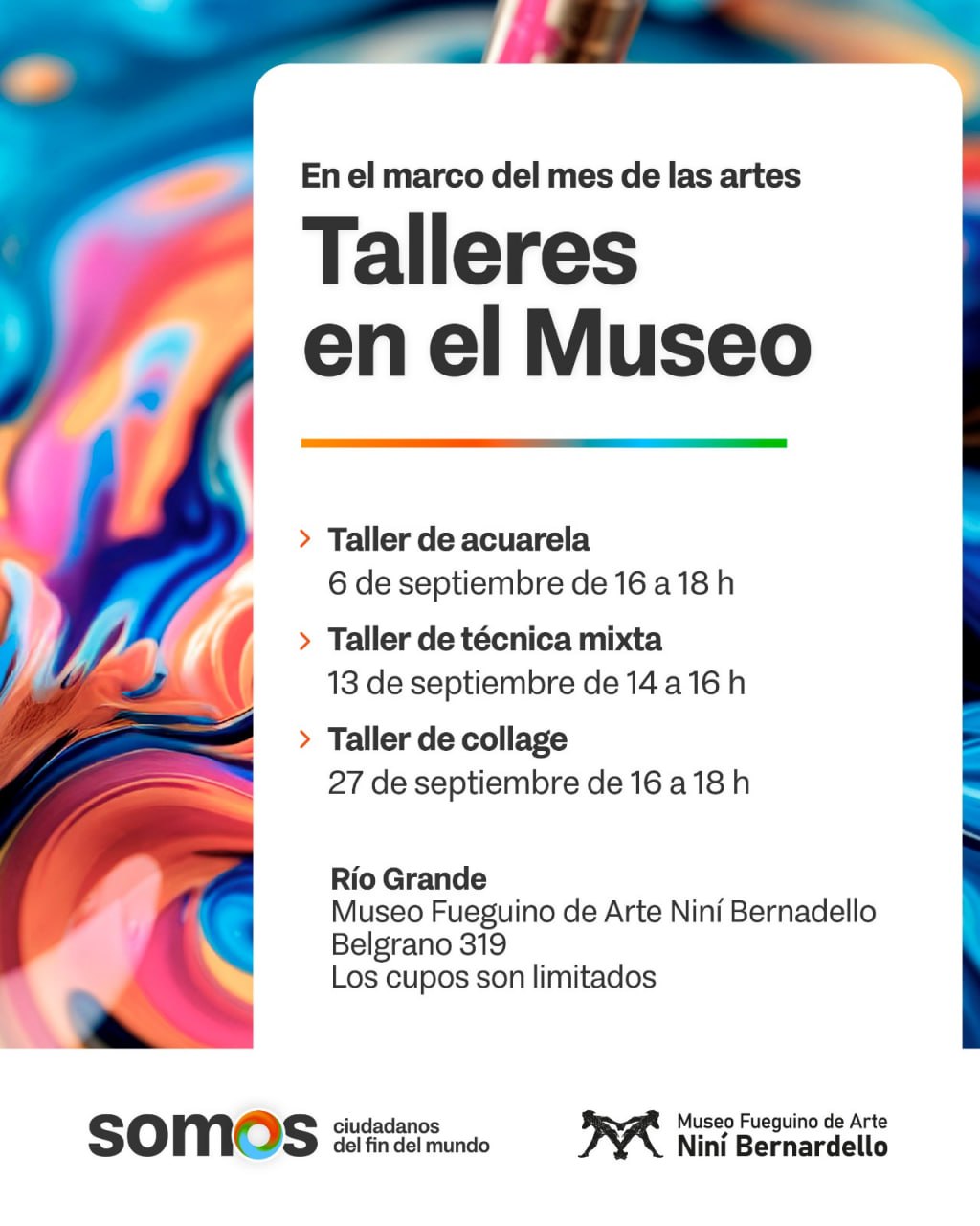 EL MUSEO FUEGUINO DE ARTE CELEBRA EL MES DE LAS ARTES CON TALLERES GRATUITOS PARA LA COMUNIDAD
