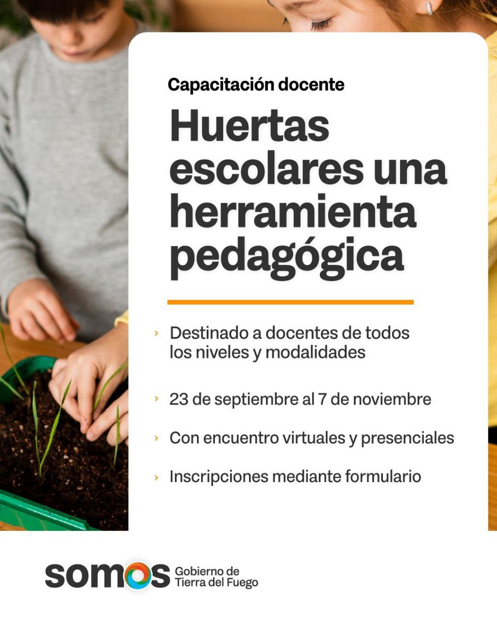 NUEVA INSTANCIA DEL CICLO DE CHARLAS “HUERTAS ESCOLARES: UNA HERRAMIENTA PEDAGÓGICA”
