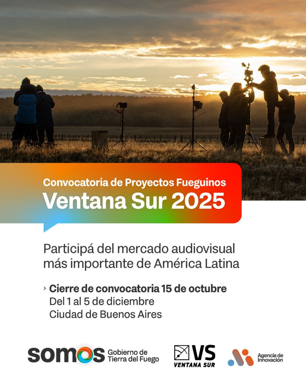 TIERRA DEL FUEGO CONVOCA PROYECTOS AUDIOVISUALES PARA PARTICIPAR EN VENTANA SUR 2025