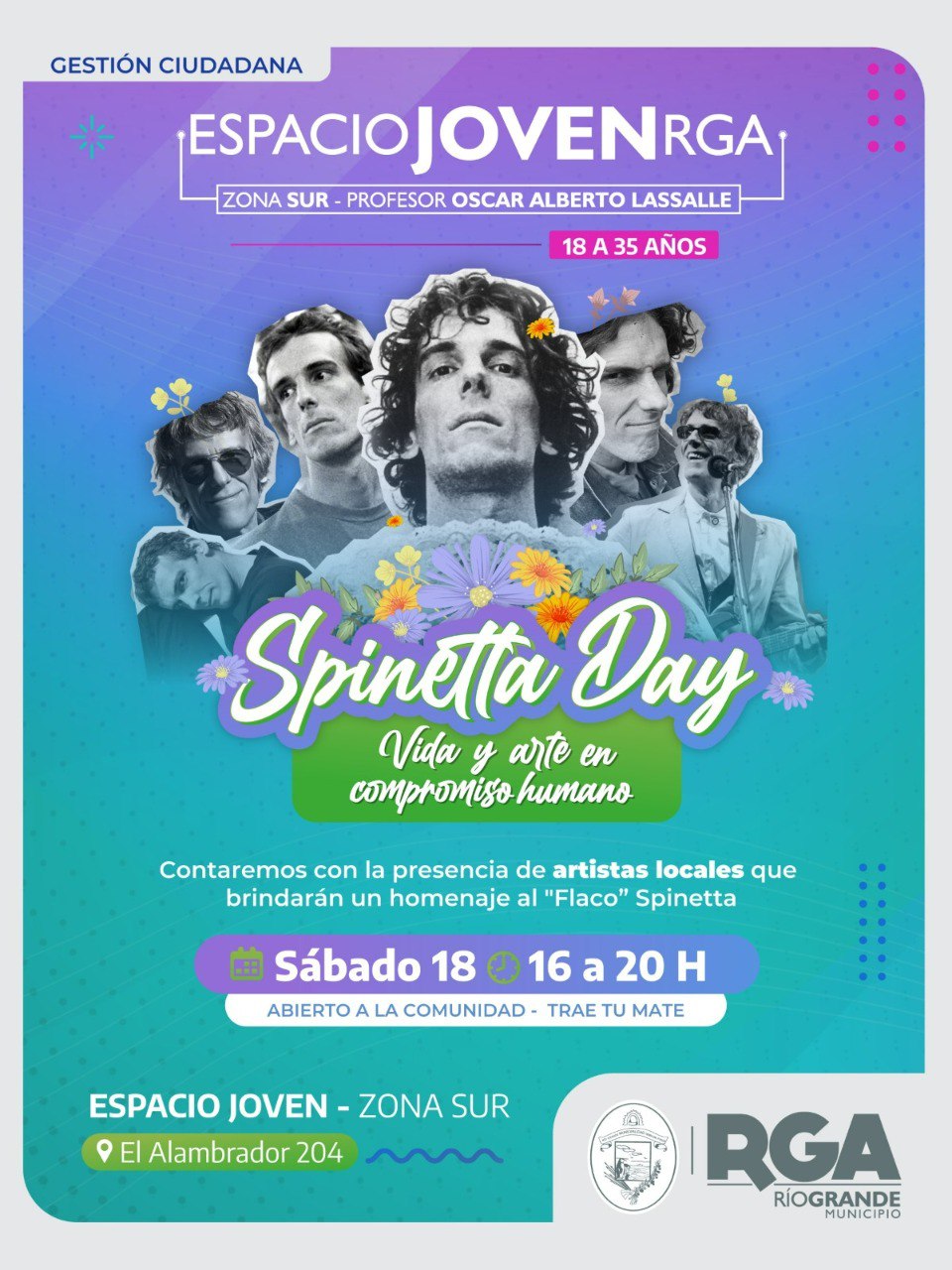 RÍO GRANDE CELEBRARÁ EL “SPINETTA DAY” CON UNA TARDE DE MÚSICA Y ARTE