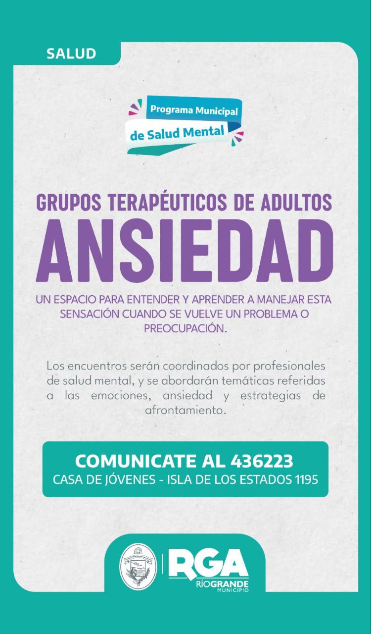 SUMATE A LOS GRUPOS TERAPÉUTICOS DE ANSIEDAD EN CASA DE JÓVENES