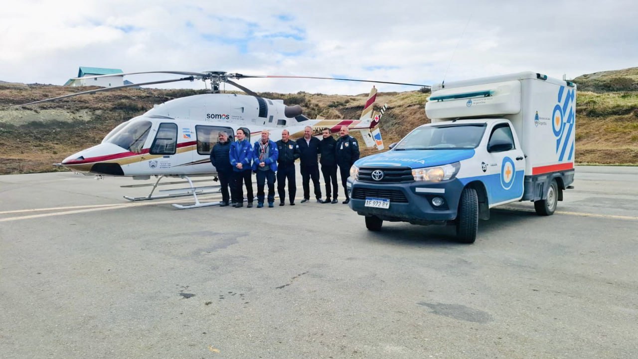LA PROVINCIA REALIZÓ LA PRIMERA AEROEVACUACIÓN SANITARIA OFICIAL CON EL HELICOPTERO BELL 427