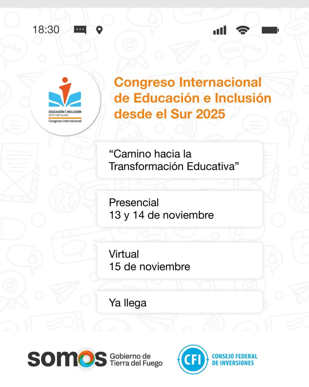 EN NOVIEMBRE LLEGA UNA NUEVA EDICIÓN DEL CONGRESO INTERNACIONAL DE EDUCACIÓN E INCLUSIÓN DESDE EL SUR 2025