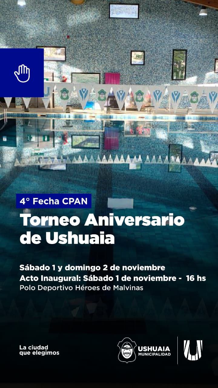 SE REALIZARÁ EL TORNEO DE NATACIÓN “ANIVERSARIO DE USHUAIA” EN EL POLO DEPORTIVO HÉROES DE MALVINAS