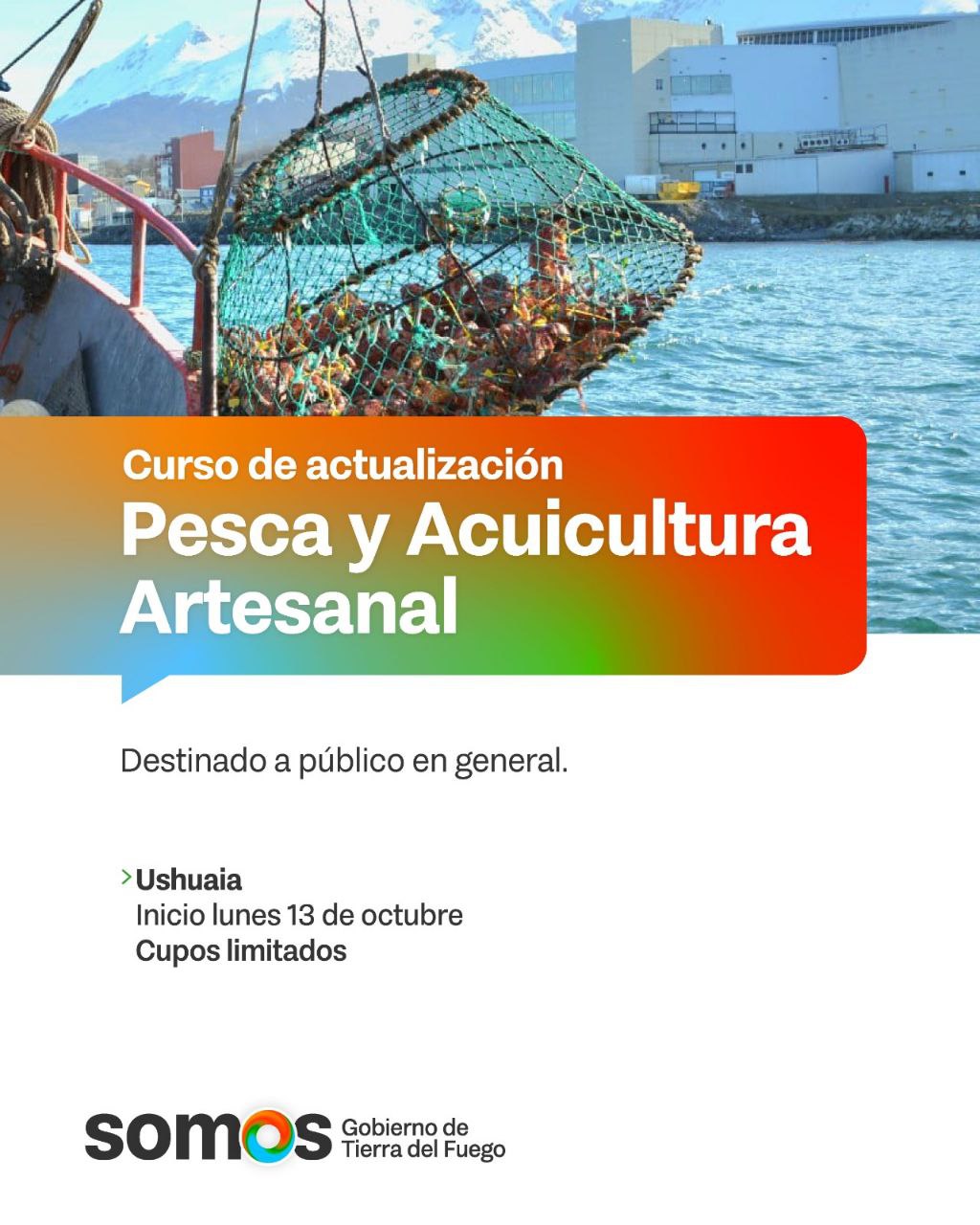 SE ABREN LAS INSCRIPCIONES AL CURSO DE ACTUALIZACIÓN DE PESCA Y ACUICULTOR ARTESANAL