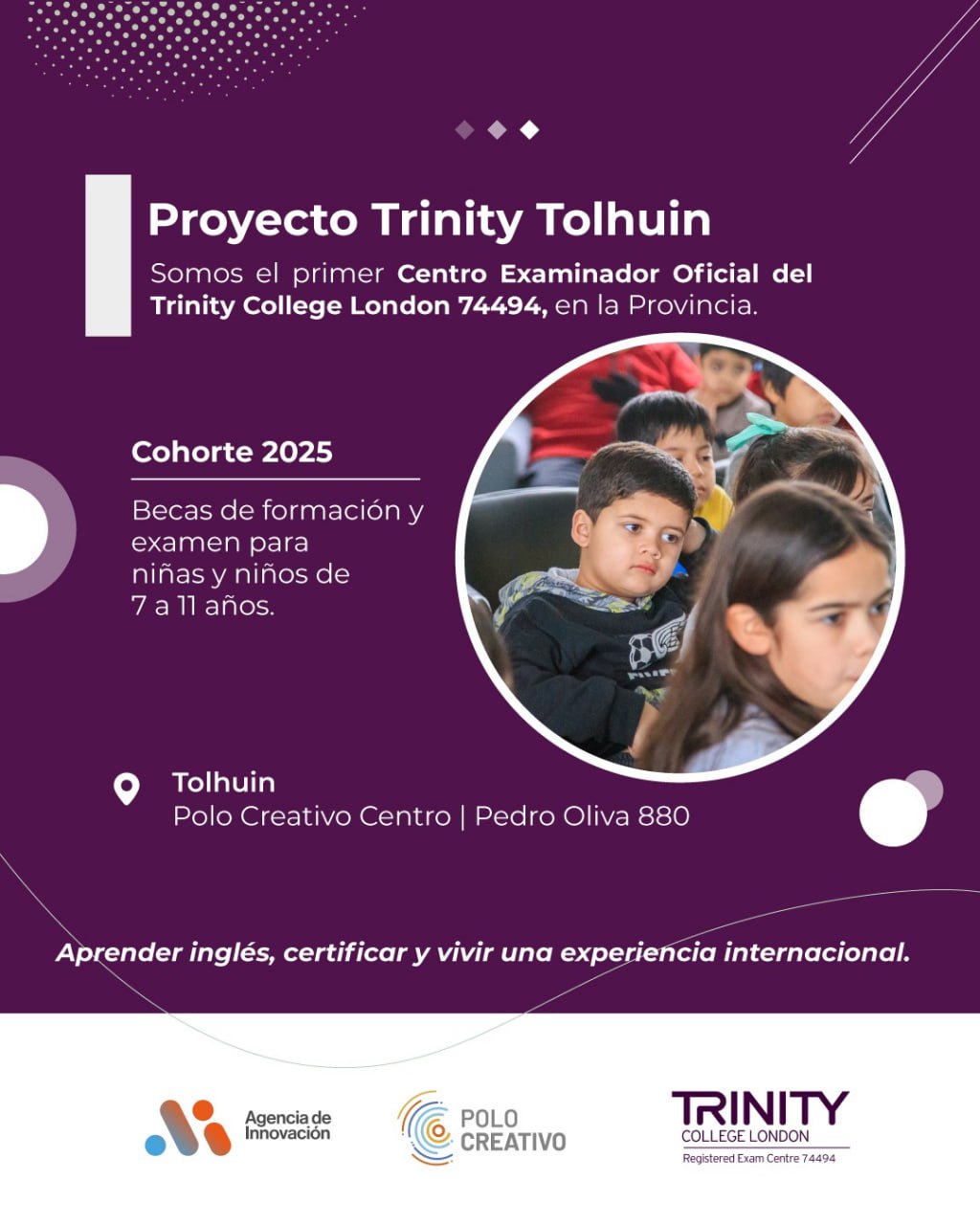 TOLHUIN SE CONSOLIDA COMO EL PRIMER CENTRO EXAMINADOR DEL TRINITY COLLEGE LONDON EN LA PROVINCIA