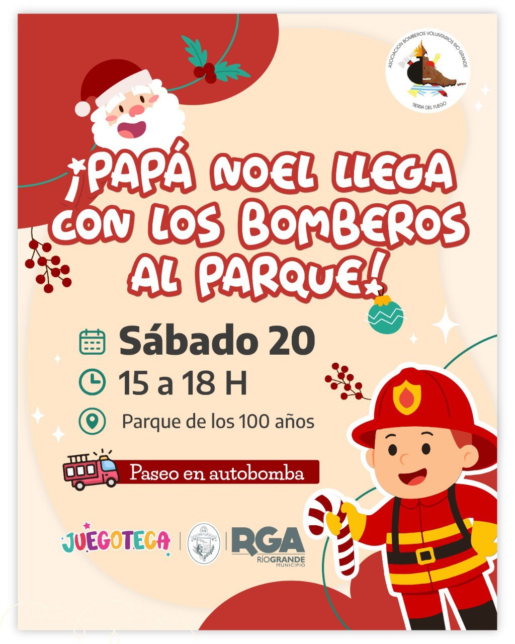 PAPÁ NOEL LLEGA AL PARQUE DE LOS 100 AÑOS